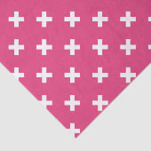 Weiße Kreuzstiche auf Fuchsia Seidenpapier (Ausschnitt)