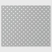 Weiße Kreuzstiche auf grau Geschenkpapier (Flach)