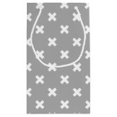 Weiße Kreuzstiche auf grau Kleine Geschenktüte (Rückseite)