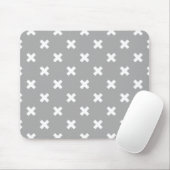 Weiße Kreuzstiche auf grau Mousepad (Mit Mouse)