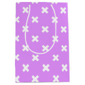 Weiße Kreuzstiche auf Lila Mittlere Geschenktüte (Vorderseite)