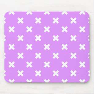 Weiße Kreuzstiche auf Lila Mousepad