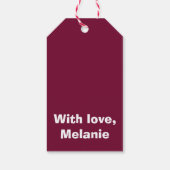 Weiße Kreuzstiche auf Maulbeeren Geschenkanhänger (Rückseite)