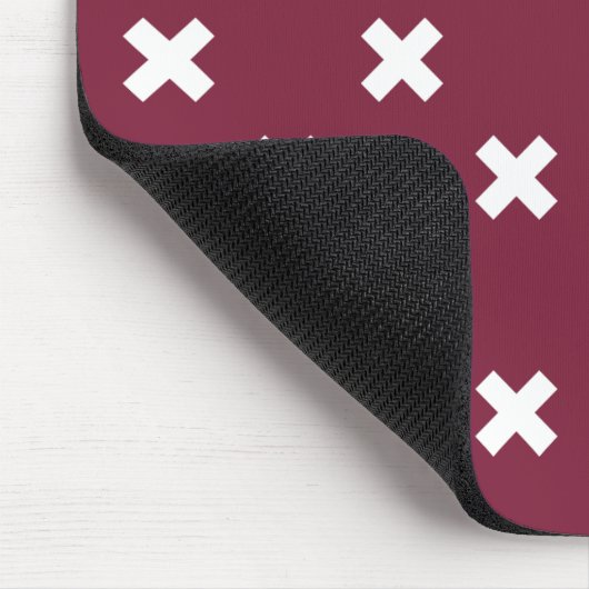 Weiße Kreuzstiche auf Maulbeeren Mousepad (Ecke)