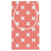 Weiße Kreuzstiche auf Pfirsich Kleine Geschenktüte (Rückseite)