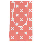 Weiße Kreuzstiche auf Pfirsich Kleine Geschenktüte (Vorderseite)