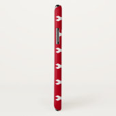 Weiße Kreuzstiche auf Rot Case-Mate iPhone Hülle (Hinten/Rechts)