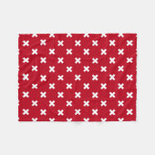 Weiße Kreuzstiche auf Rot Fleecedecke (Vorderseite (Horizontal))