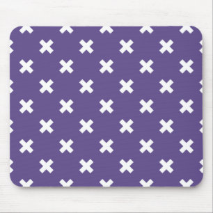 Weiße Kreuzstiche auf ultraviolett Mousepad