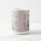 Weiße Kristall-Perlen-Eule Kaffeetasse (Mittel)