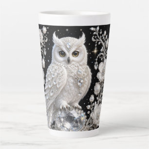 Weiße Kristall-Perlen-Eule Milchtasse