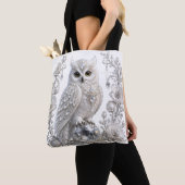 Weiße Kristall-Perlen-Eule Tasche (Von Nahem)
