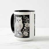 Weiße Kristall-Perlen-Eule Tasse (Vorderseite Links)