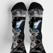 Weiße Kristalle im Schwarzen Weltraum abstrakt coo Socken (Oben)