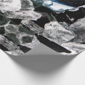 Weiße Kristalle im Schwarzen Weltraum Geschenkpapier (Ecke)