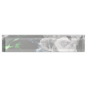 Weiße Kristalle im Schwarzen Weltraum Namensplakette (Vorderseite)