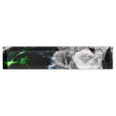 Weiße Kristalle im Schwarzen Weltraum Namensplakette (Vorderseite)