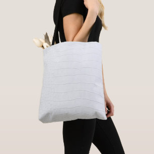 Weiße Krokodilhautdruck Tasche