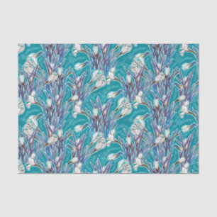 Weiße Krokusse Garten Blumen Botanisch Floral Türk Seidenpapier