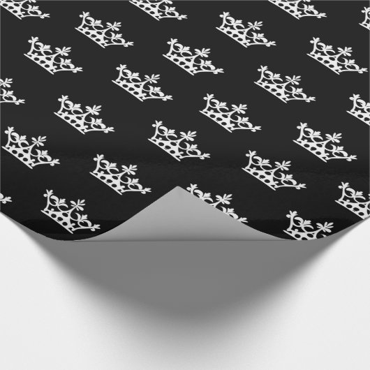 Weiße Kronen Geschenkpapier (Ecke)
