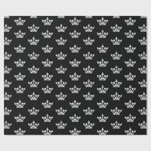 Weiße Kronen Geschenkpapier (Flach)