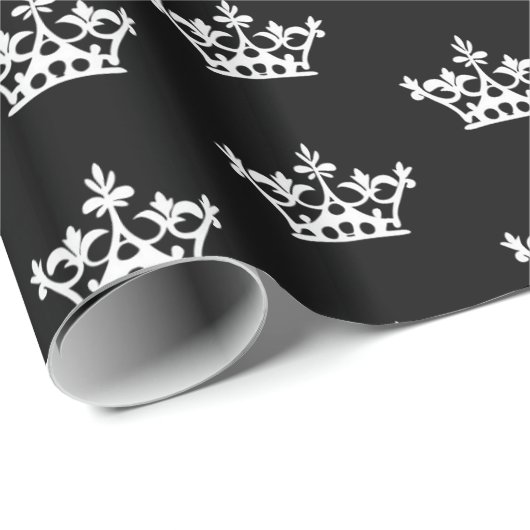 Weiße Kronen Geschenkpapier (Rolleneckpunkt)