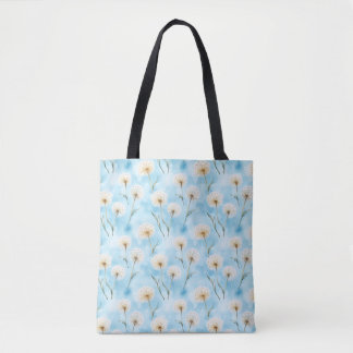 Weiße Kronen-Saatköpfe Blauer Druck Tasche