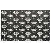 Weiße Kronenmonogramm Personalisiert Stoff (Fat Quarter (45,7 x 55,9 cm))