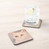 Weiße Küche mit blauem Auge und grünem Auge Geträn Getränkeuntersetzer (Rechte Seite)