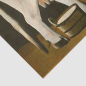 Weiße Kuh auf schwarzem Hintergrund (Landtier) Seidenpapier (Detail)