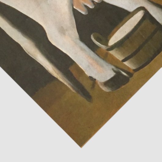 Weiße Kuh auf schwarzem Hintergrund (Landtier) Seidenpapier (Detail)