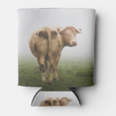 Weiße Kuh Bulle mit Blick zurück in ein Foggy Feld Dosenkühler (Vorderseite)