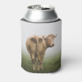 Weiße Kuh Bulle mit Blick zurück in ein Foggy Feld Dosenkühler (Kanne Rückseite)