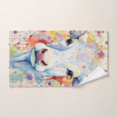 Weiße Kuh mit weißer Farbe Weichweich Badhandtuch Set (Handtuch)