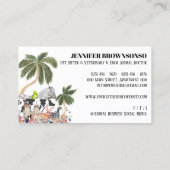 Weiße Kuh Schafhund Katze Bird Rabbit Duck Palm Visitenkarte (Rückseite)