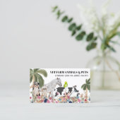 Weiße Kuh Schafhund Katze Bird Rabbit Duck Palm Visitenkarte (Stehend Vorderseite)