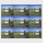 Weiße Kuh und ihre Herde, Geschenkpapier (Flach)