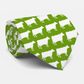 Weiße Kühe - Avocado Green Krawatte (Gerollt)