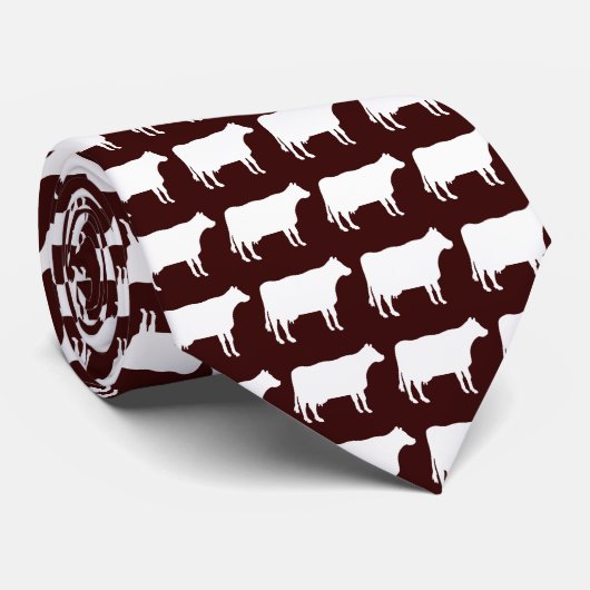 Weiße Kühe - Dunkelbraun Krawatte (Gerollt)