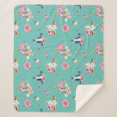 Weiße Kühe und Kleeblatt Sherpadecke (Vorderseite)