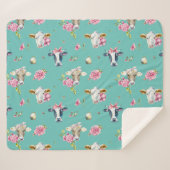 Weiße Kühe und Kleeblatt Sherpadecke (Vorderseite (Horizontal))