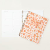 Weiße Kunst liefert Muster Peach Orange Planer (Anzeige)