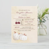 Weiße Kürbis fallen Brautparty Einladung (Stehend Vorderseite)