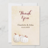 Weiße Kürbis fallen Ernte Hochzeit danke (Vorderseite)