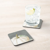 Weiße Kürbis im Bauernhof Getränkeuntersetzer (Rechte Seite)