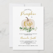 Weiße Kürbis ist eine Geburtstagsgrün Einladung (Vorderseite)