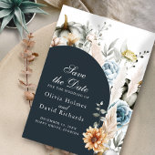 Weiße Kürbis mit Wildblumen Save the Date Karte