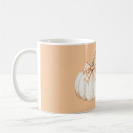 Weiße Kürbis-Pfirsich-Orangencreme-Schleife Kaffeetasse