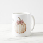 Weiße Kürbis-Rote Schleife Kaffeetasse (VorderseiteRechts)