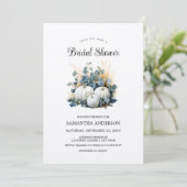 Weiße Kürbis. Rückgang der Liebe. Brautparty Herbs Einladung (Stehend Vorderseite)